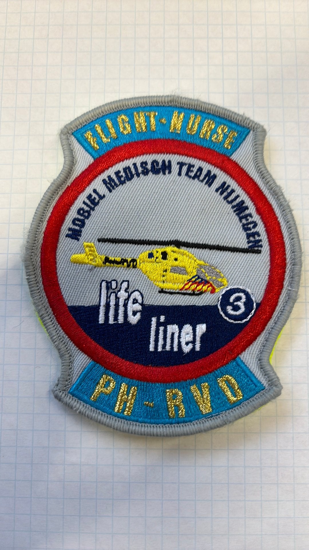 MMT Nijmegen lifeliner 3 medische helicopter patch embleem, Verzenden, Gebruikt, Patch, Badge of Embleem