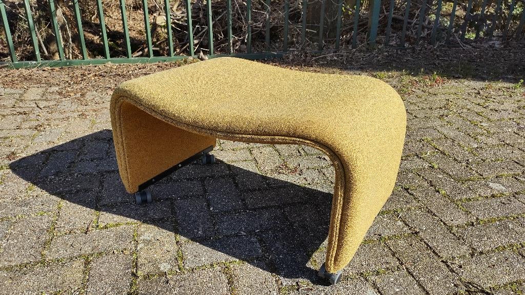 Vintage design voetenbank met wieltjes, Ophalen, Rechthoekig, 125 cm of meer, 50 tot 75 cm