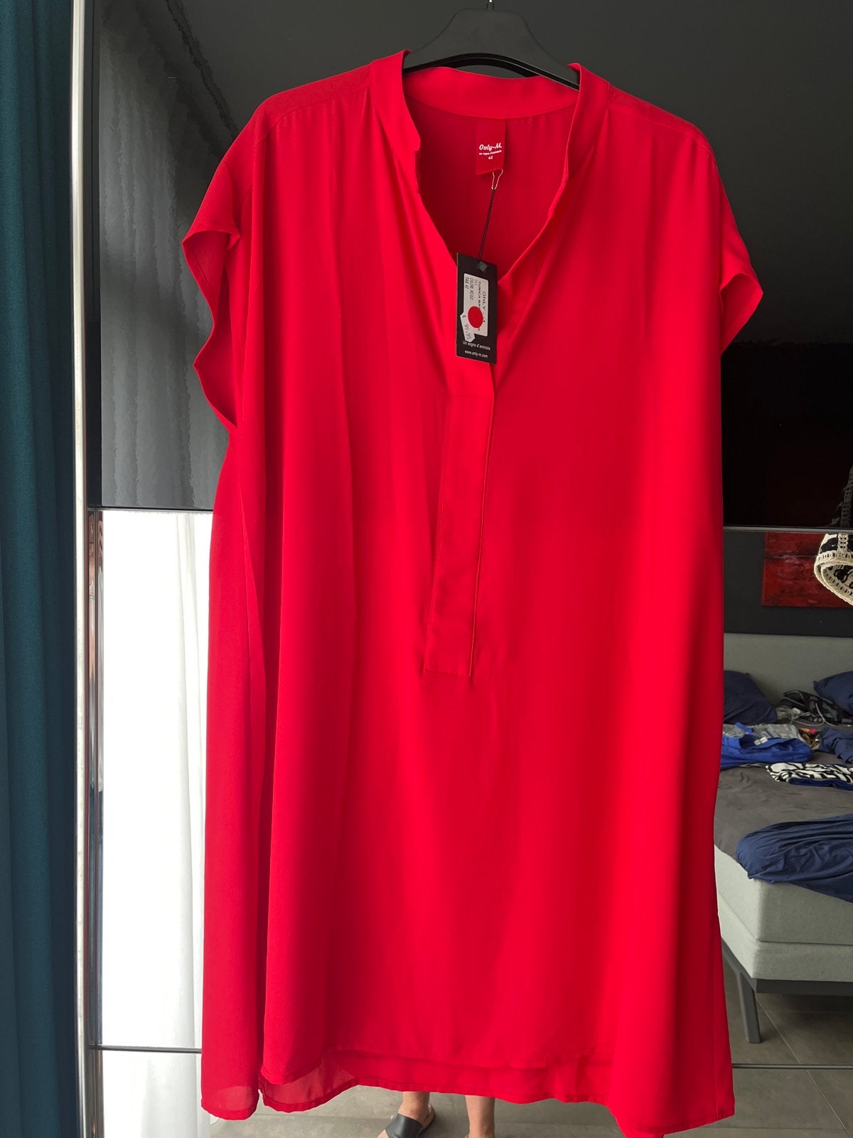 Only-M Rode Tuniek Jurk Maat 42, Maat 42/44 (L), Nieuw, Ophalen of Verzenden, Rood