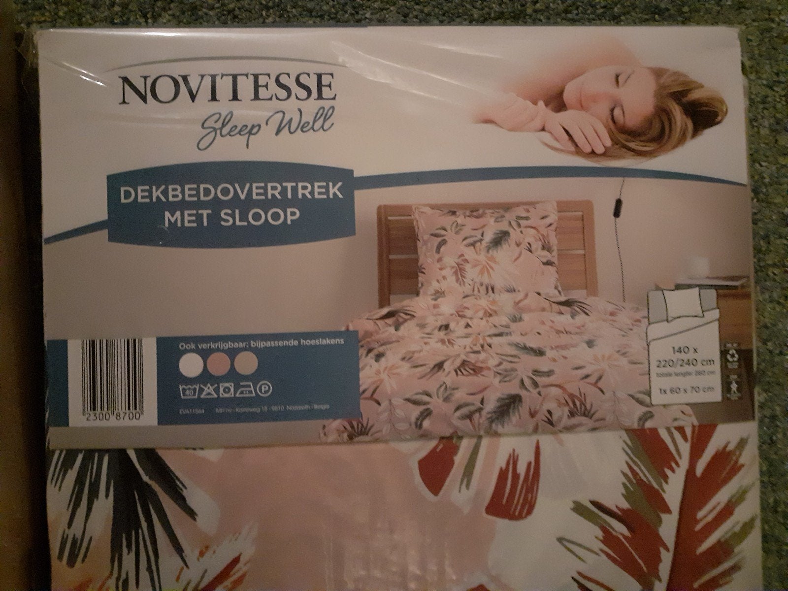 dekbedovertrek met sloop 140 x 220/240 hoeslaken 80x200, Ophalen, Nieuw, Tweepersoons, Dekbedovertrek