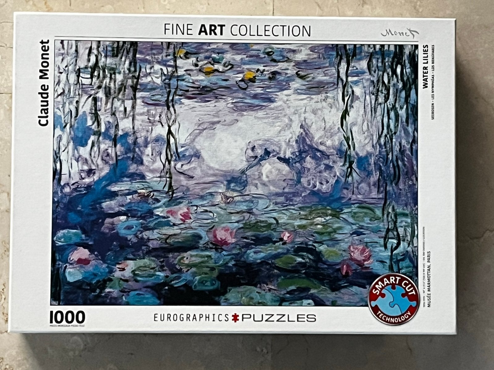 Eurographics Smart Cut art puzzel Monet Waterlelies, Ophalen of Verzenden, 500 t/m 1500 stukjes, Zo goed als nieuw, Legpuzzel