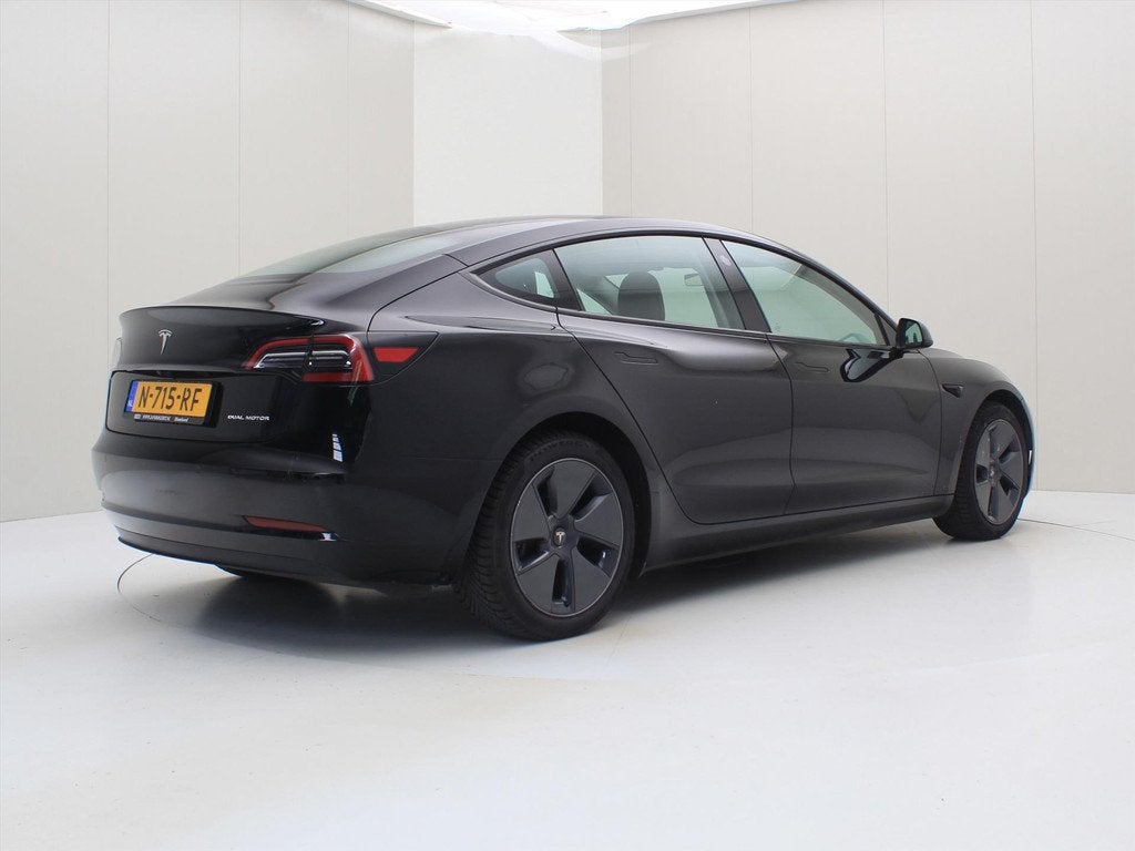 Tesla Model 3 Long-Range AWD 351pk 75 kWh 90.2% SoH FACELIFT, Auto's, Automaat, Gebruikt, Adaptive Cruise Control, Zwart