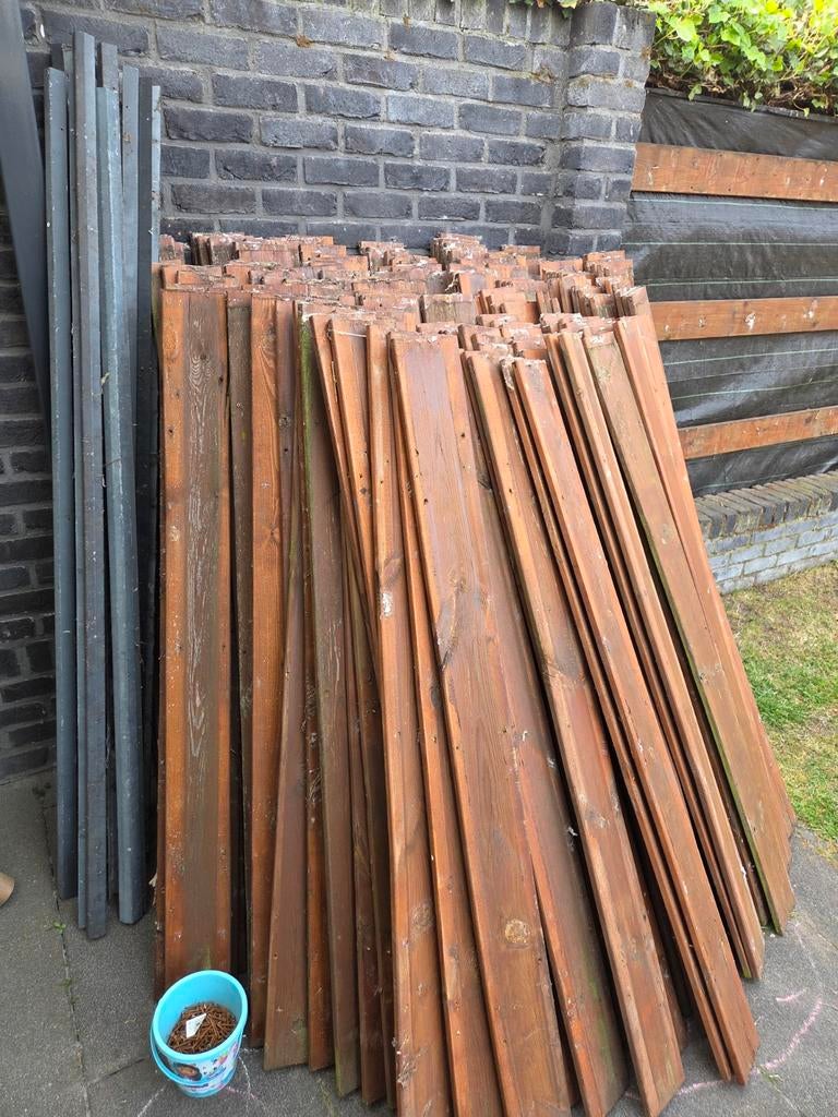 Schuttinghout houten planken, ca 200 stuks, Doe-het-zelf en Verbouw, Hout en Planken, Ophalen, Gebruikt, Minder dan 25 mm, Plank