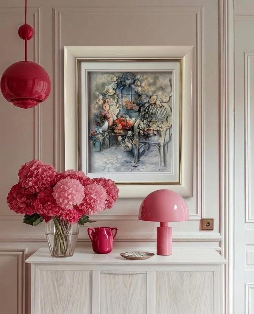 Willem Haenraets 3D Decoupage - Romantische Tuinscène, Antiek en Kunst, Ophalen of Verzenden
