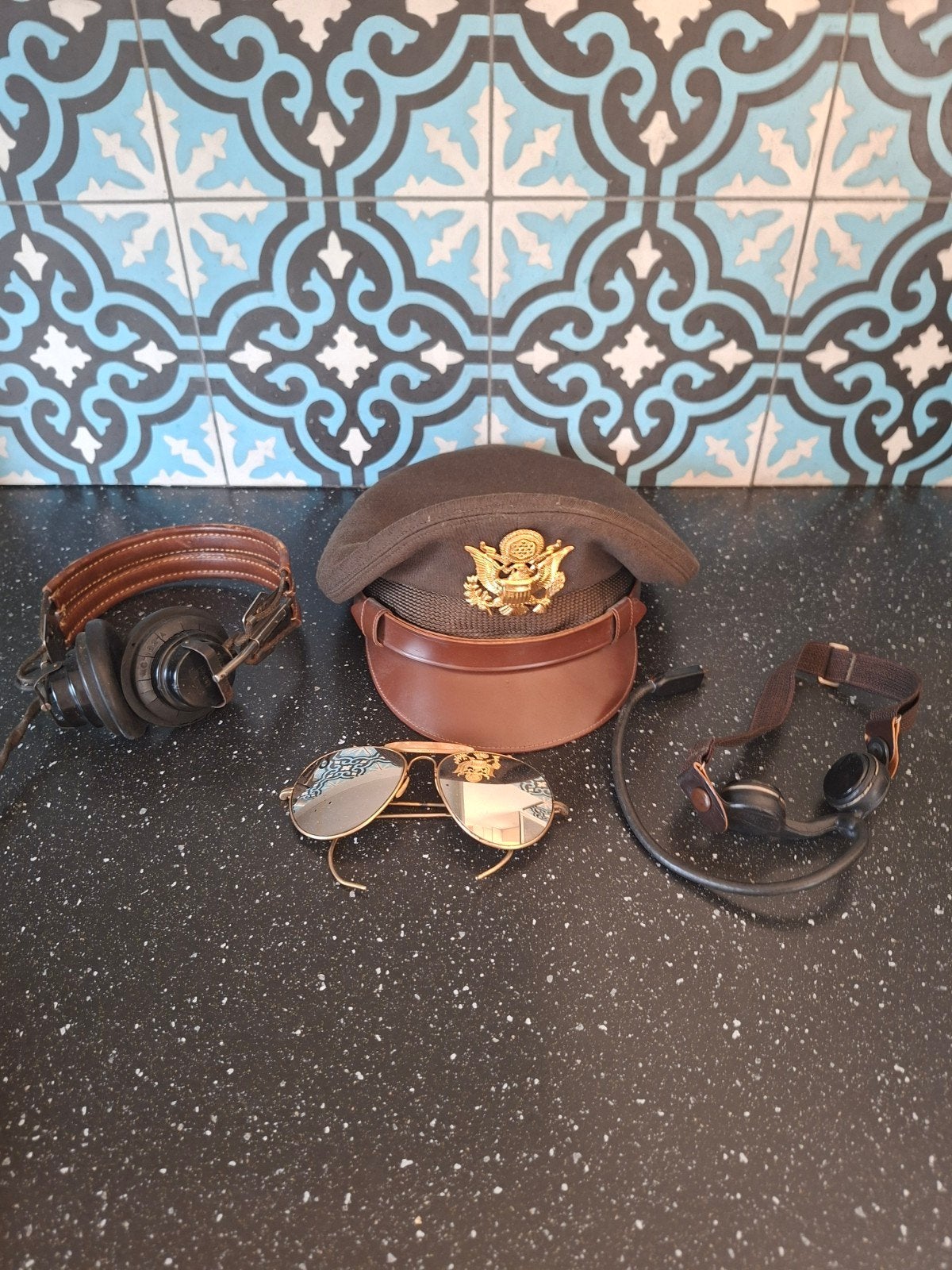 Ww2 wo2 US Amerikaanse piloten pet bril koptelefoon enz., Ophalen of Verzenden, Amerika
