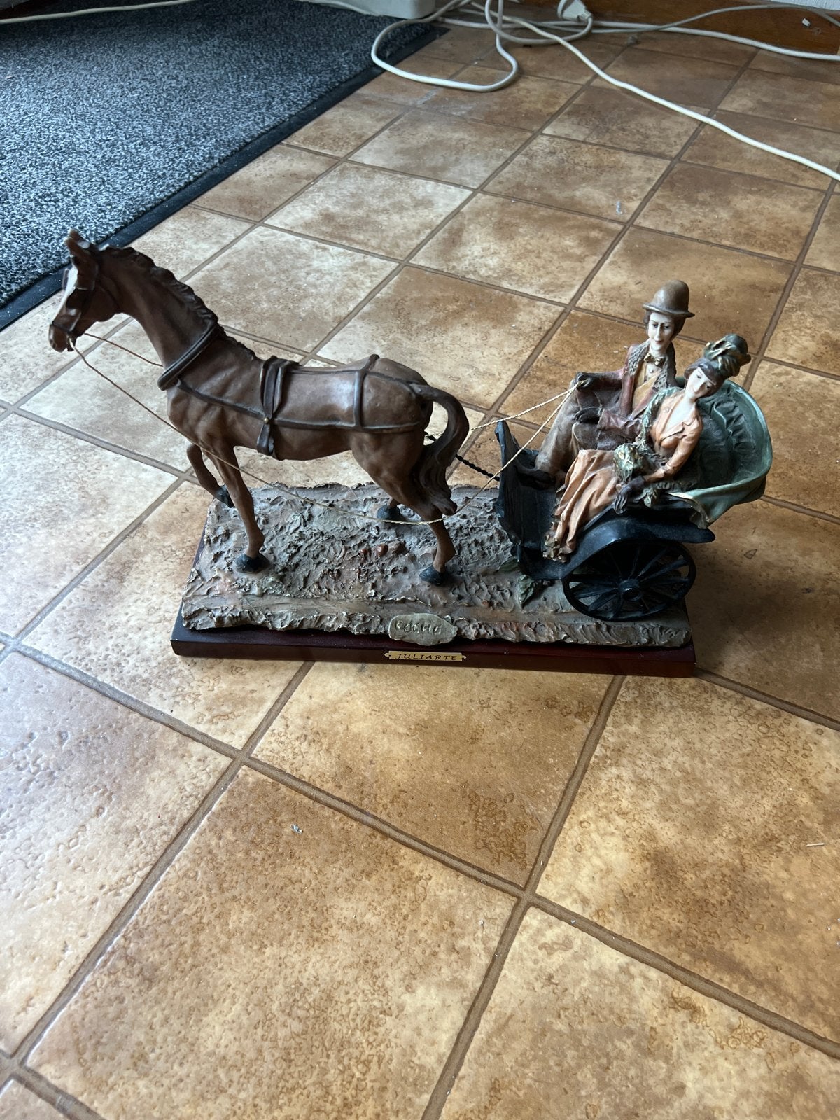 Vintage Capodimonte A. Belcari Porseleinen Koets Beeld, Ophalen