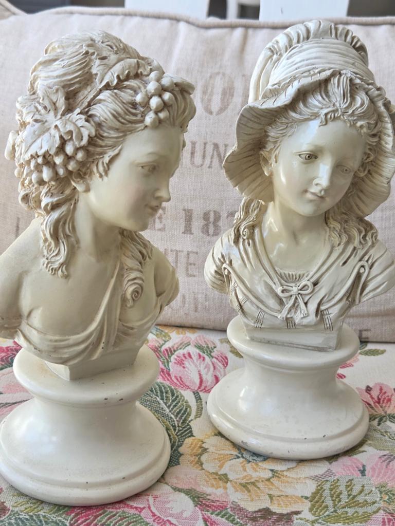 2 X Borstbeeld brocante buste vrouw, Ophalen of Verzenden