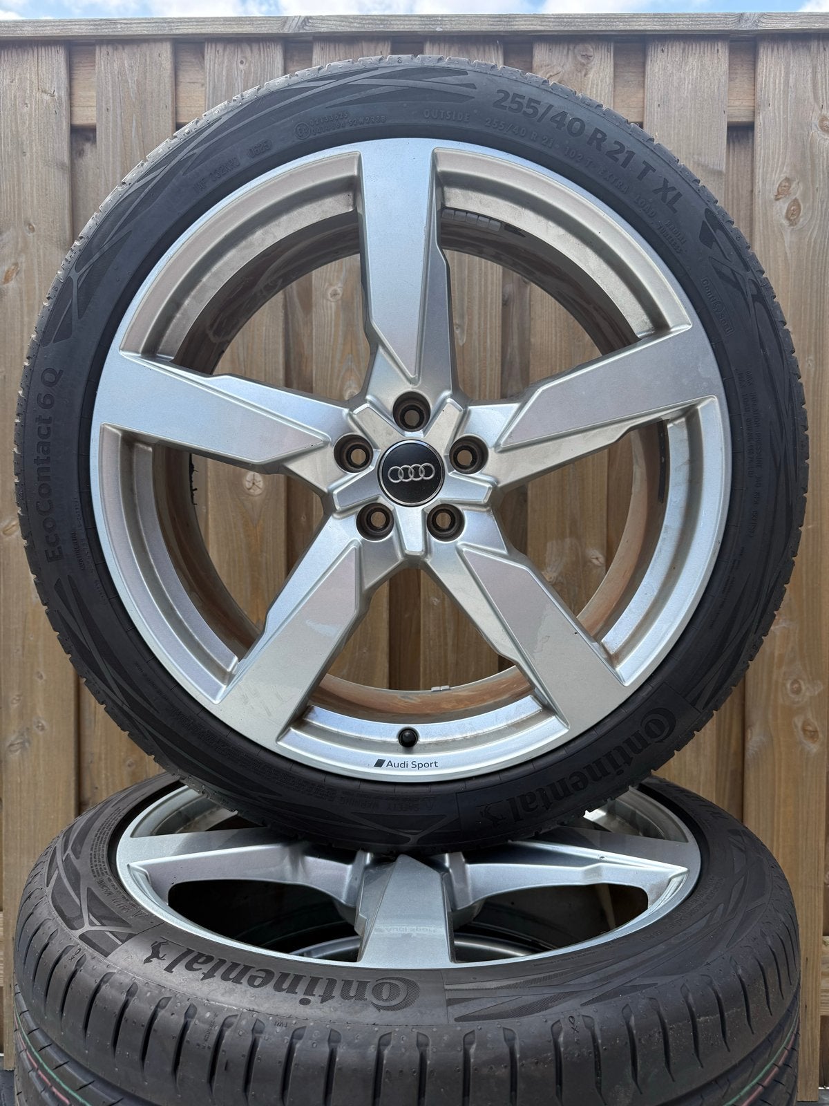 21 INCH AUDI Q5 SQ5 SPORT VELGEN NIEUWE CONTINENTAL ZOMERSET, Ophalen, Gebruikt, 255 mm, Banden en Velgen