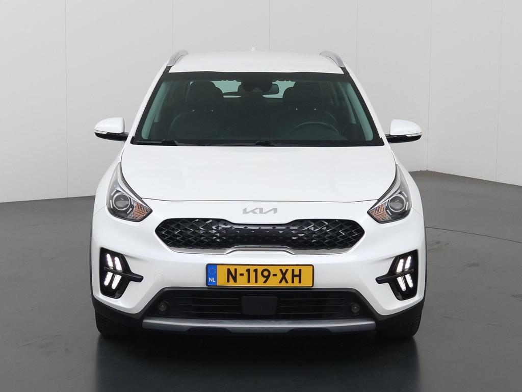 Kia Niro 1.6 GDi Hybrid DynamicLine | Trekhaak | Navigatie |, Auto's, Kia, Gebruikt, Euro 6, Leder en Stof, Wit
