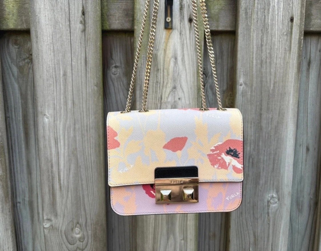 Furla Metropolis schoudertasje met bloemenprint, Sieraden, Tassen en Uiterlijk, Ophalen of Verzenden, Zo goed als nieuw, Overige kleuren