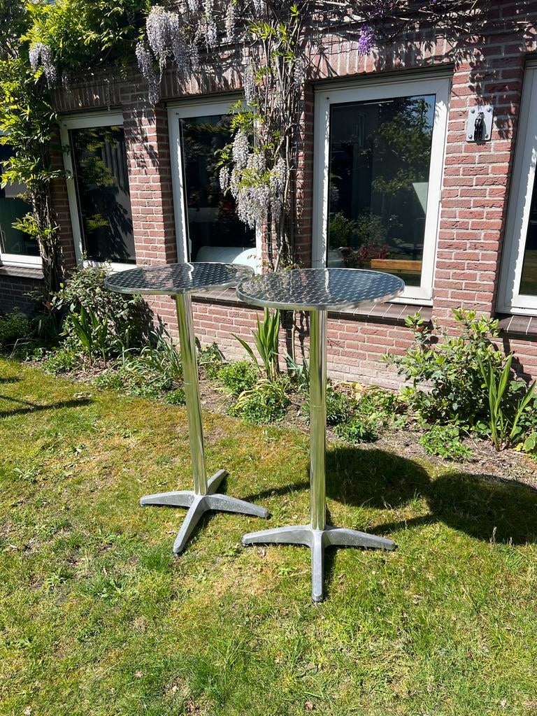 2x Aluminium statafels - inklapbaar, Ophalen of Verzenden, Gebruikt