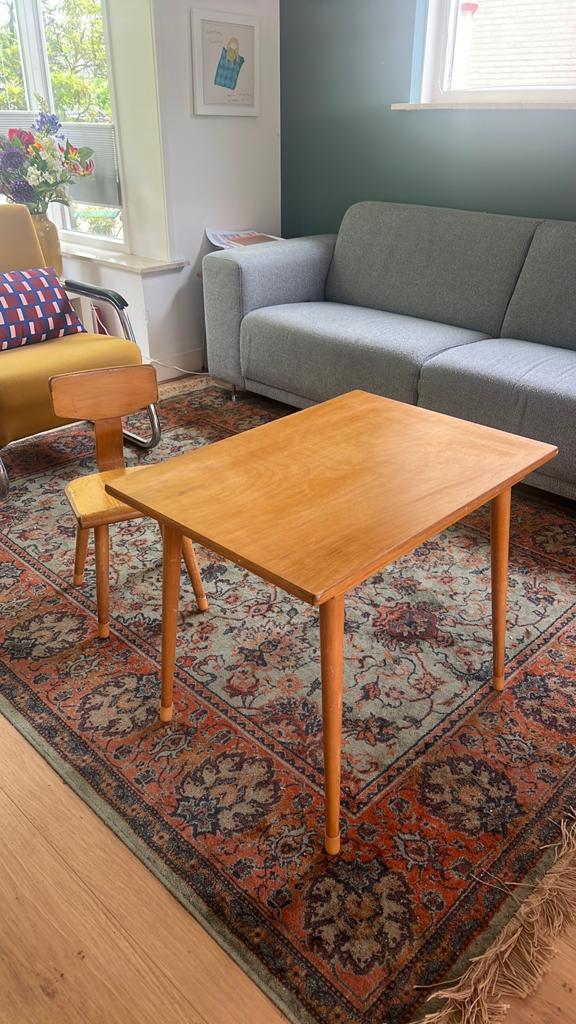 Vintage Kinderbureau en stoeltje, Ophalen, Gebruikt, Tafel(s) en Stoel(en)