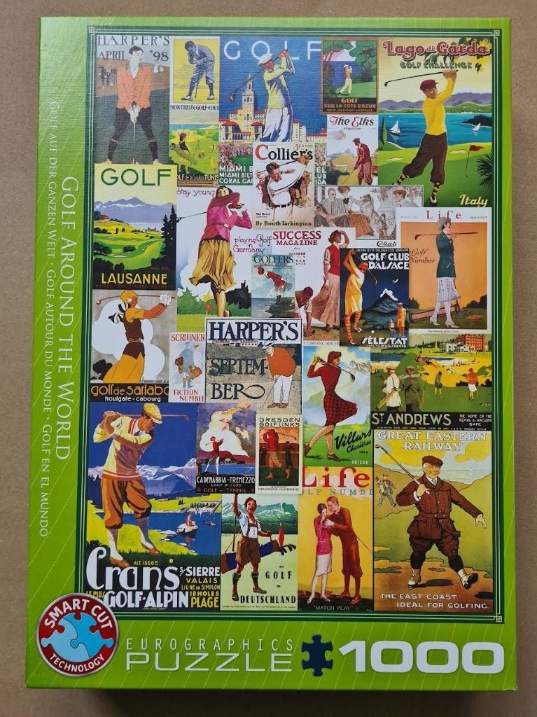 Eurographics puzzel: Golf around the World, Hobby en Vrije tijd, Ophalen of Verzenden, 500 t/m 1500 stukjes, Zo goed als nieuw