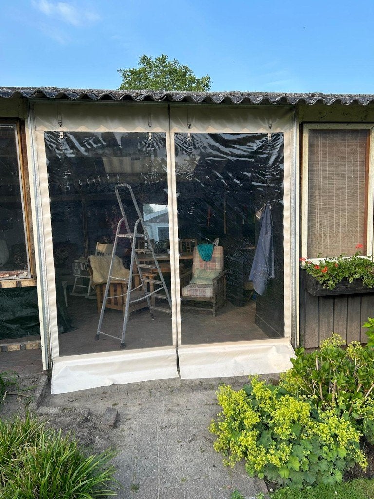 Te koop: afdichtingszeil  met 3 ritsen, Tuin en Terras, Overige Tuin en Terras, Gebruikt, Ophalen