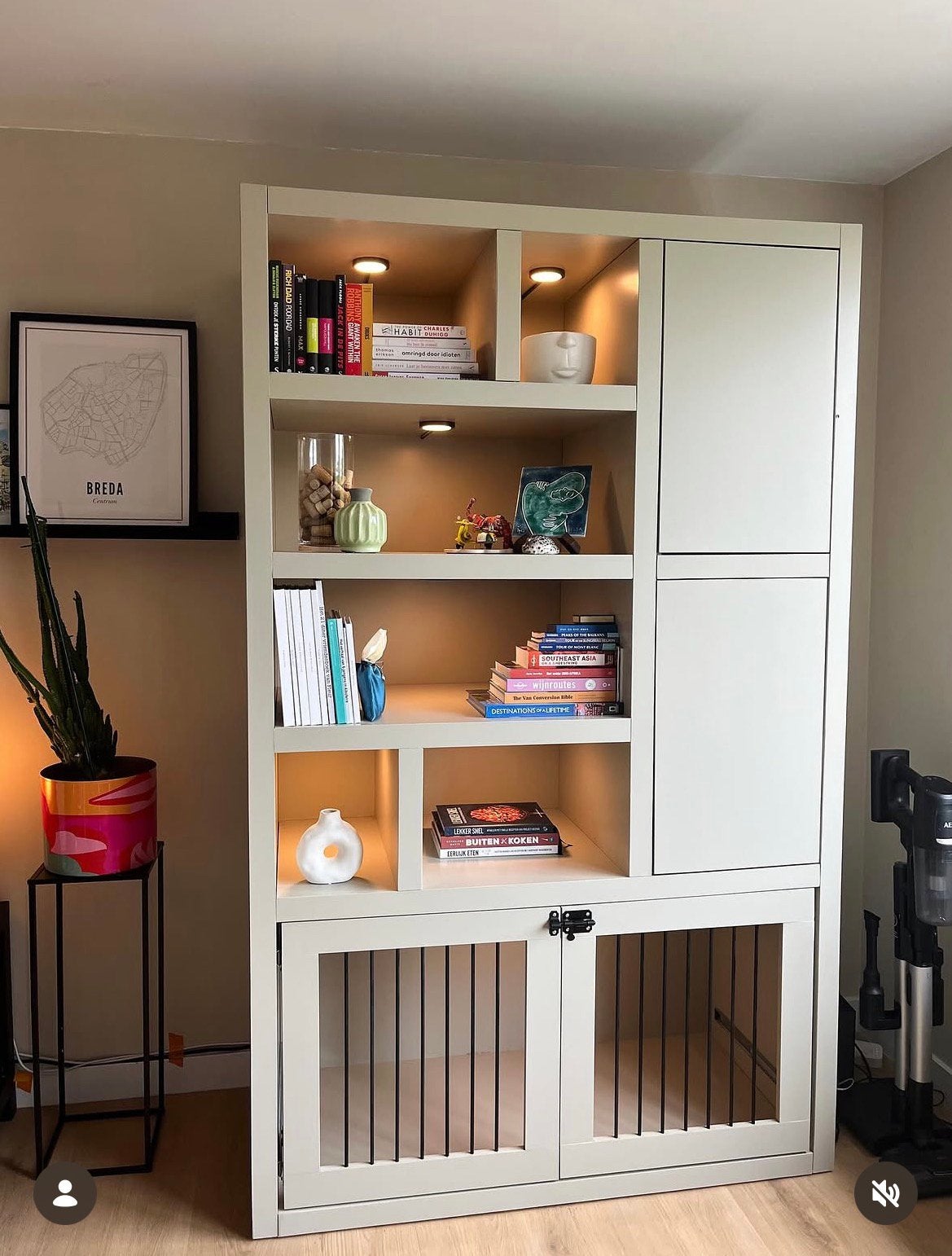 Vakkenkast Barcelona + inbouw bench, Ophalen of Verzenden, Zo goed als nieuw, 25 tot 50 cm, 200 cm of meer
