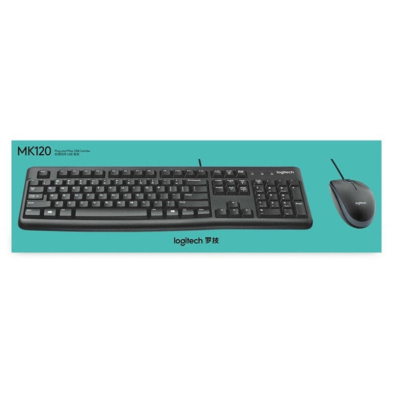 Logitech MK120 Toetsenbord en muis, Computers en Software, Toetsenborden, Logitech, Nieuw, Ophalen of Verzenden, Qwerty