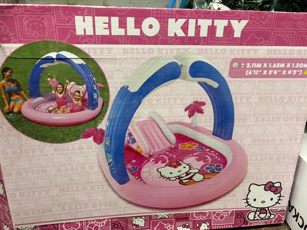 zwembad Hello Kitty met glijbaan en sproeier, Tuin en Terras, Ophalen, Minder dan 80 cm, Opzetzwembad, Rechthoekig