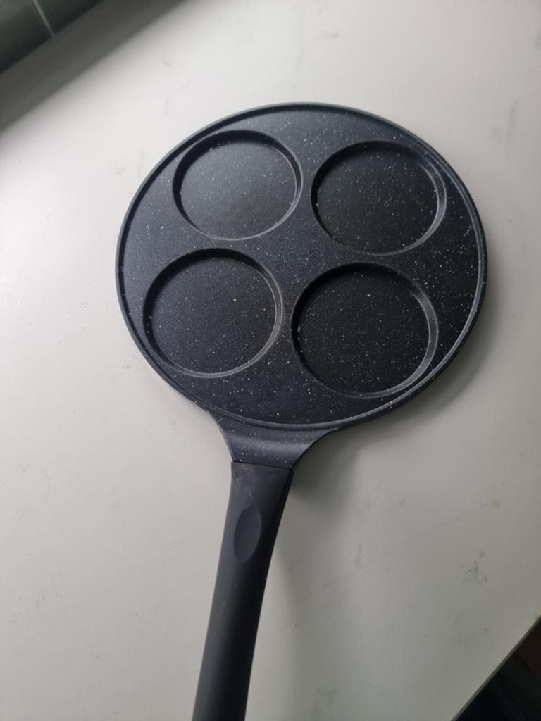 Pannenkoekenpan met 4 vormen, Overige typen, Ophalen of Verzenden, Zo goed als nieuw, Zwart