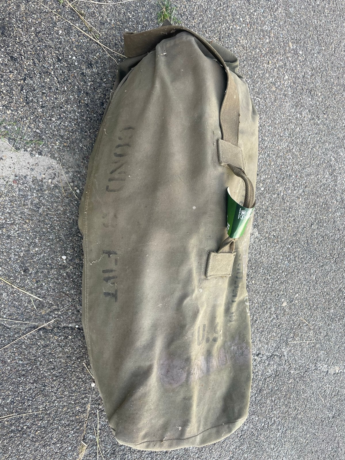 Vintage US Leger Plunjezak met tent- Groen Canvas, Ophalen, Overige soorten, Amerika, Kleding of Schoenen