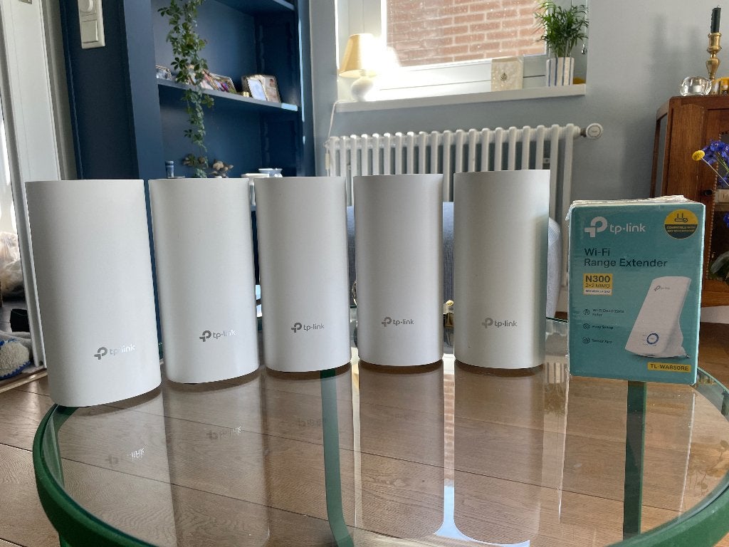 Tp-link Deco M4 5 stuks + N300 range extender, Ophalen of Verzenden, Zo goed als nieuw, Tp-link