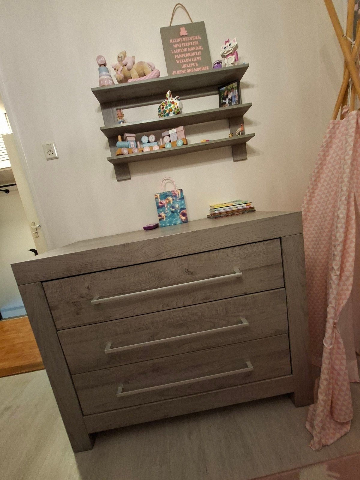Interbaby Commode & Wandrek 'Driftwood' - Zeer Goede Staat, Ophalen, 50 tot 70 cm, Zo goed als nieuw, 75 tot 100 cm