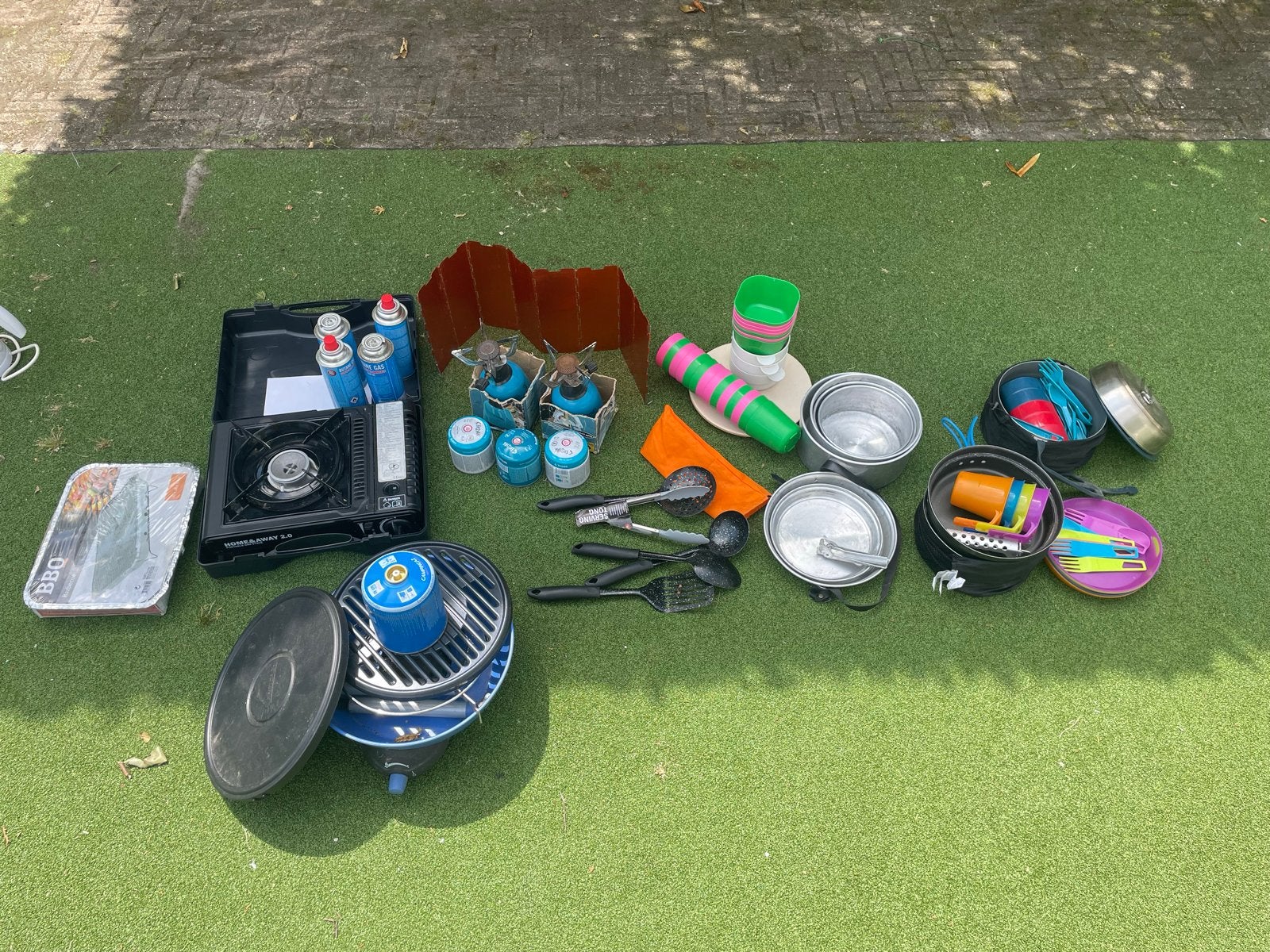 Camping branders servies kookspullen campinggaz, Caravans en Kamperen, Kampeeraccessoires, Gebruikt, Ophalen of Verzenden