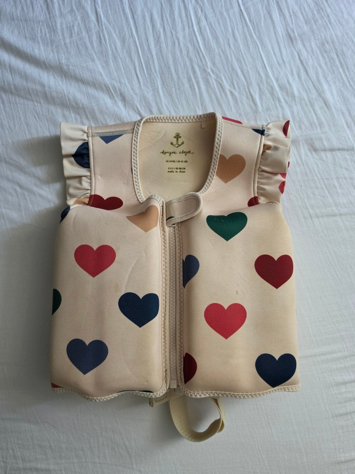Konges Sløjd zwemvest creme met hartjes print 2-3jr 15-19kg, Kinderen en Baby's, Babykleding | Baby-zwemkleding, Ophalen of Verzenden