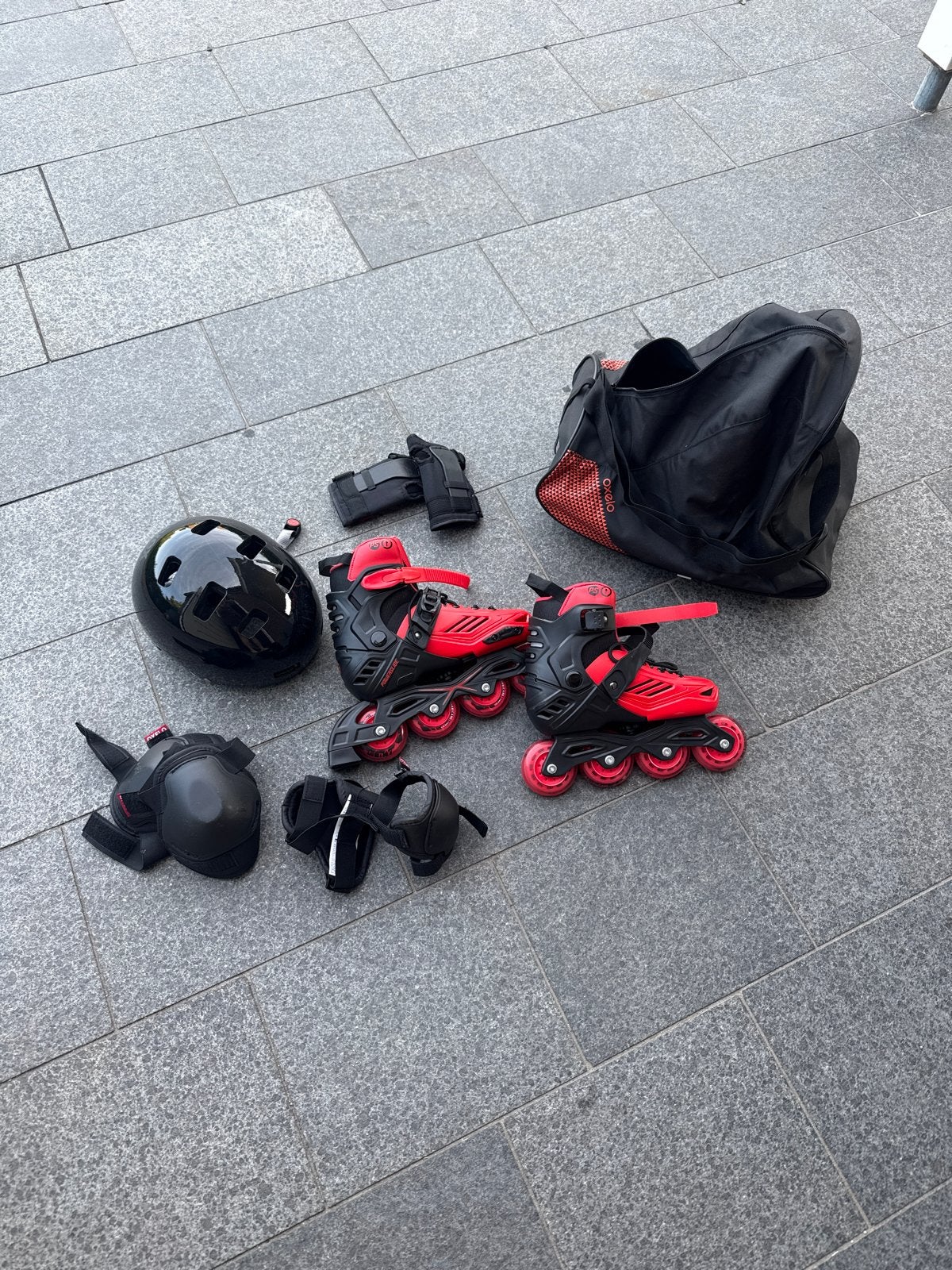 Powerslide Skeelers 35-38, complete beschermset + hoes, Ophalen, Verstelbaar, Kinderen, Zo goed als nieuw