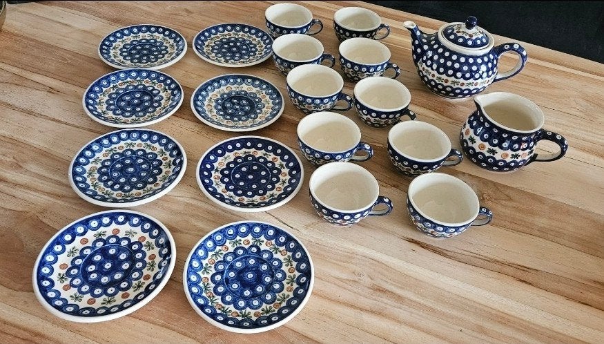 Bunzlau Pools Keramiek Porselein 20-delig Servies, Huis en Inrichting, Ophalen