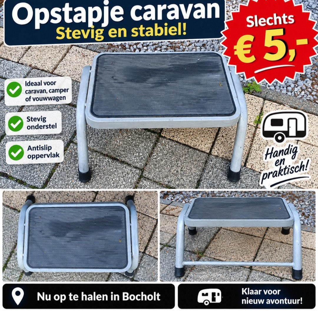 Stevig en stabiel opstapje voor caravan/camper, Ophalen, Gebruikt