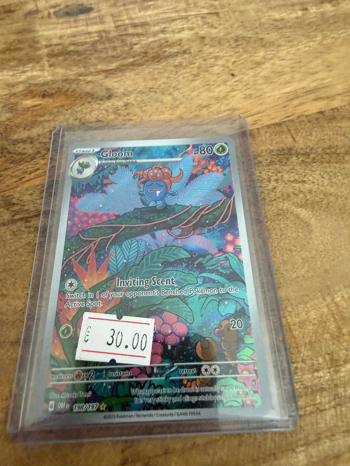 Pokémon Kaart Gloom 198/197 - Scarlet & Violet, Ophalen of Verzenden, Zo goed als nieuw, Losse kaart, Foil