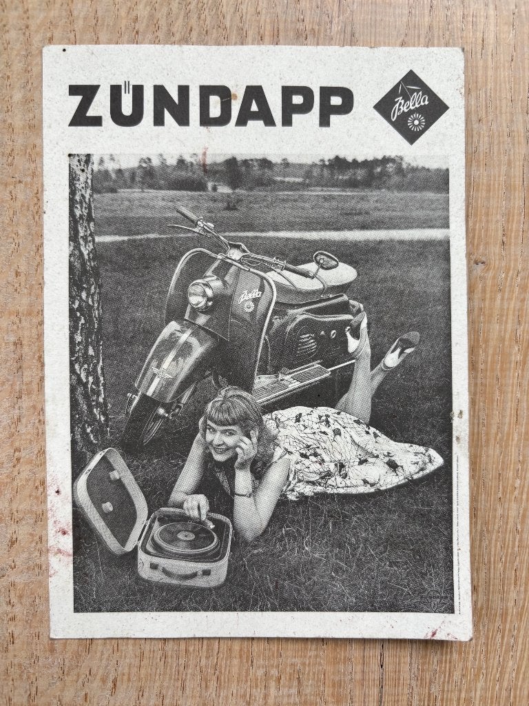 Oude ansichtkaart/reclame Zundapp Bella, Ophalen of Verzenden, Gebruikt, Overige modellen