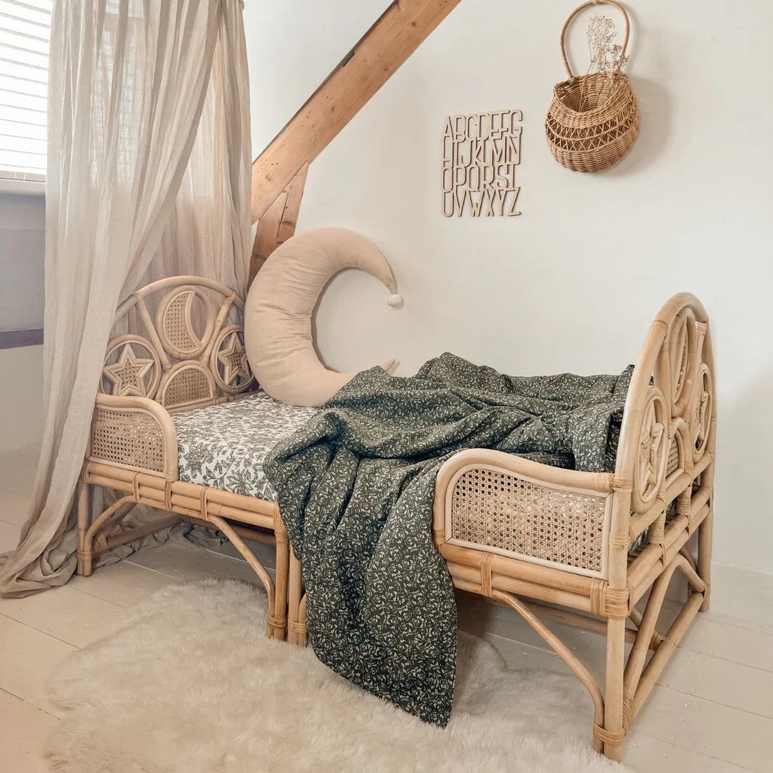 Rotan peuterbed 140x70 cm, Ophalen