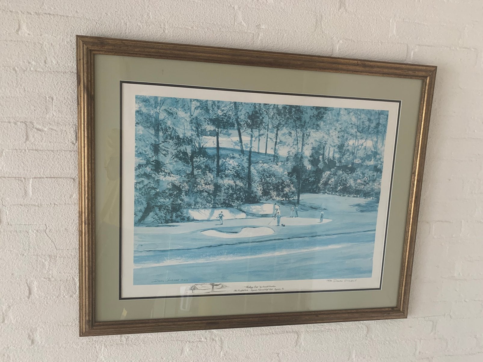 Litho Donald Voorhees - Holing out  (14/950) Golf Masters, Ophalen, 95 cm, Landschap, Zeefdruk