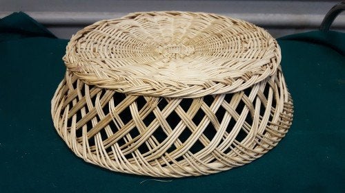 Mand van riet, rond, Ophalen of Verzenden, 'T Olde Gre-j, Info@toldegrej.nl, Endepoelstraat 20f Didam