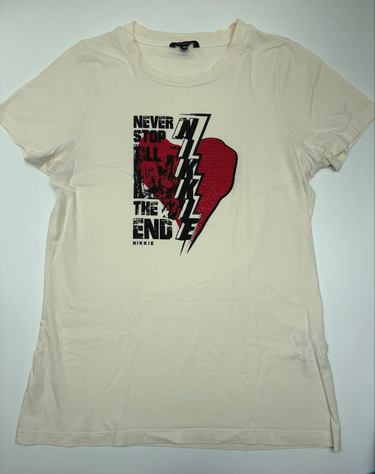 Nikkie T-shirt maat 36 - Zo goed als nieuw, Overige kleuren, Ophalen of Verzenden, Zo goed als nieuw, Korte mouw