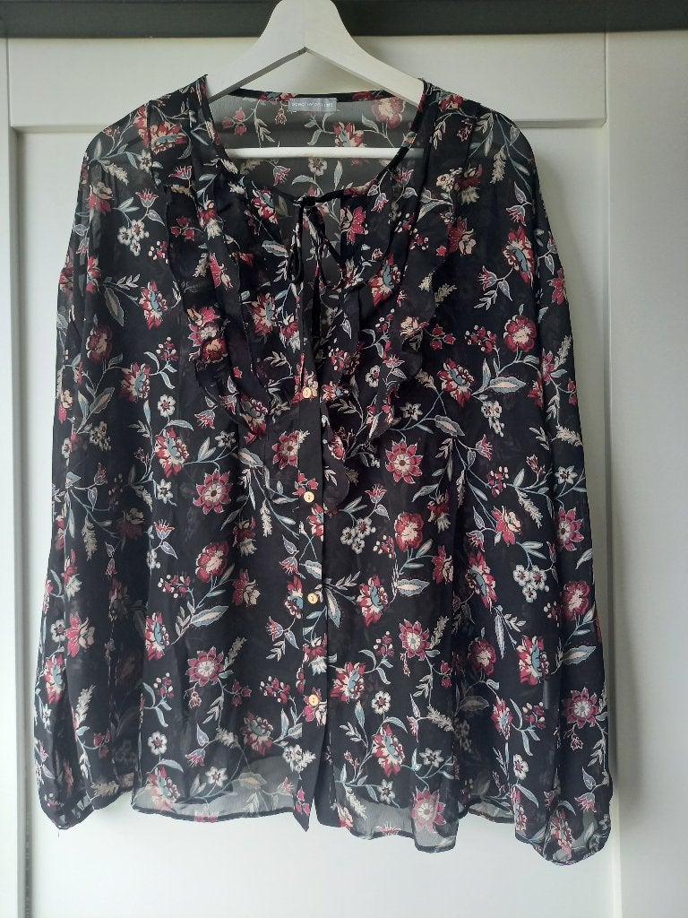 Dorothy Perkins – Zwarte doorzichtige blouse, mt.18!, Verzenden, Zwart, Maat 42/44 (L), Nieuw