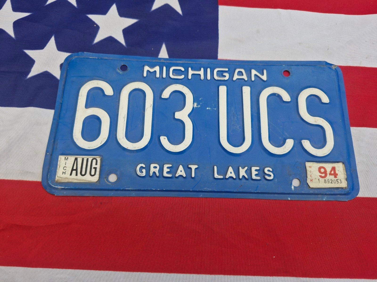 Kentekenplaat Michigan USA Nummerplaat nummerbord License VS, Verzenden, Gebruikt, Auto's