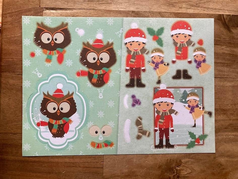 Uitdrukvel Kerst uil kinderen, Hobby en Vrije tijd, Kaarten | Zelf maken, Ophalen of Verzenden, Nieuw, Kerst, Knipvel