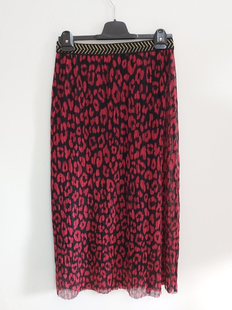 R8 - Zwart-rode Studio Anneloes maxi rok maat S (1), Kleding | Dames, Rokken, Maat 38/40 (M), Zwart, Ophalen of Verzenden, Zo goed als nieuw