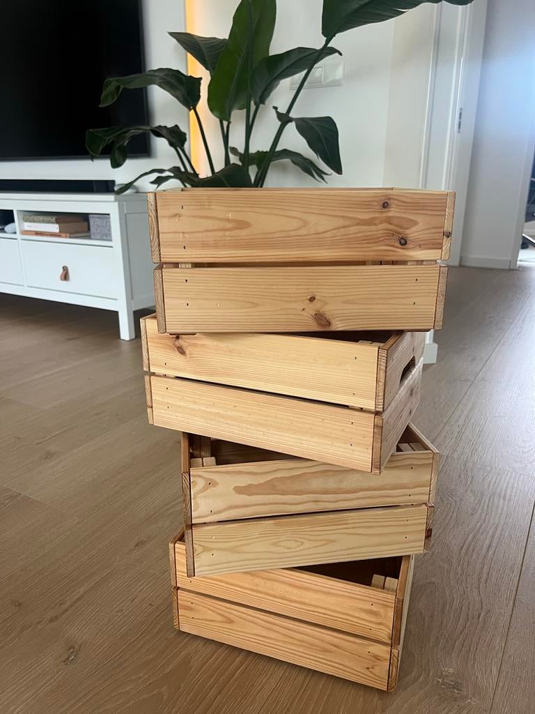 IKEA houten kratten - Set van 4, Ophalen, Gebruikt, Minder dan 35 cm, Minder dan 50 cm