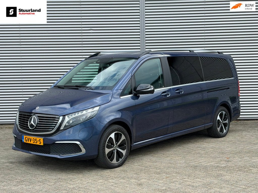 Mercedes-Benz EQV 300 L3 90 kWh 7 Persoons 344KM WLTP Luchtv, Auto's, Mercedes-Benz, Gebruikt, Blauw, 7 stoelen, Automatische klimaatregeling