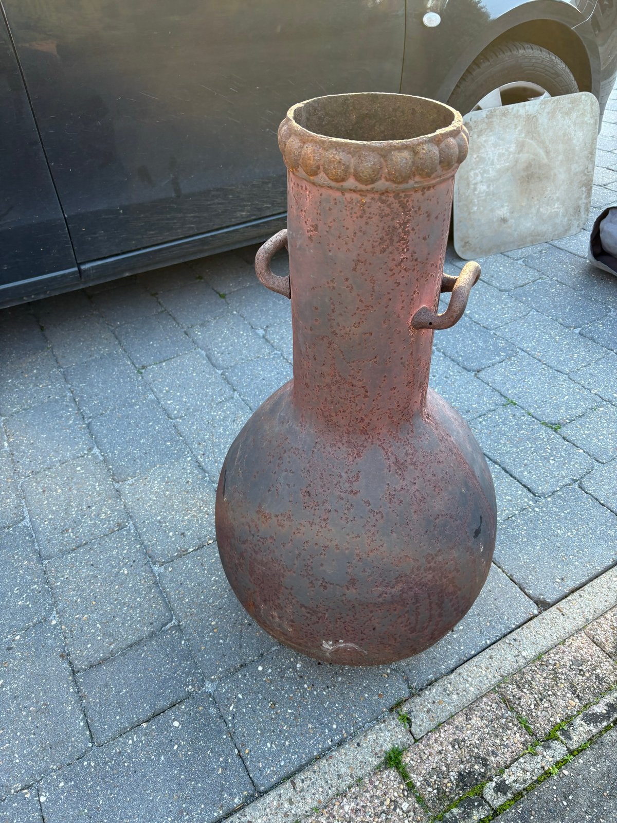 Robuuste gietijzeren vuurkorf/vuurton voor buiten, Ophalen of Verzenden, Gebruikt, Vuurkorf