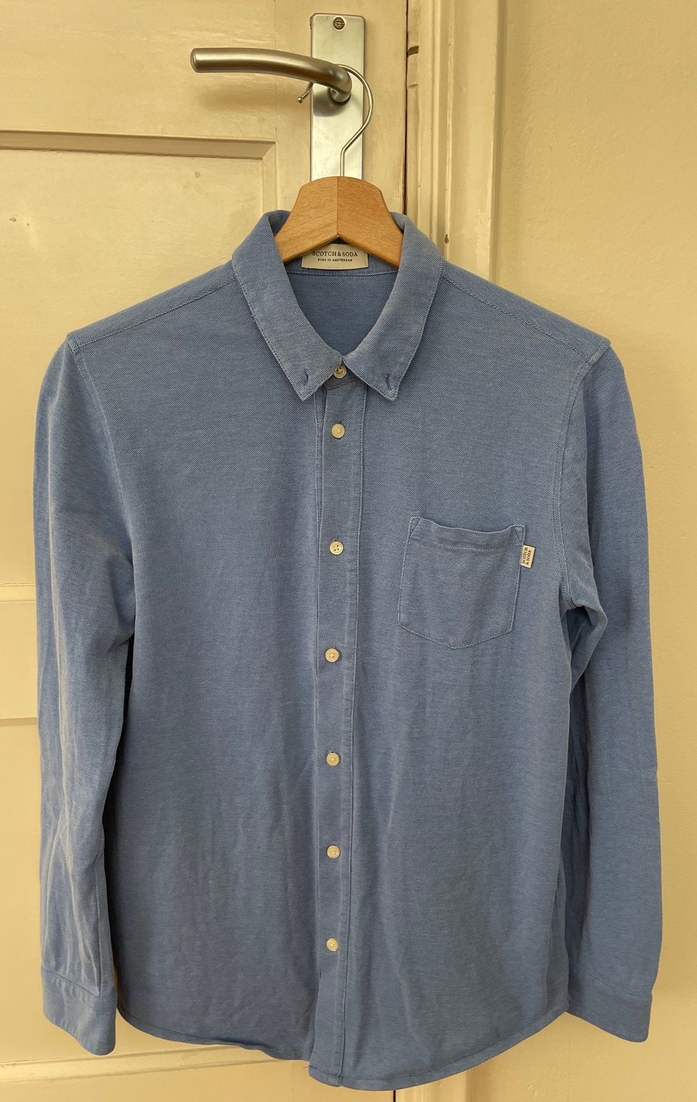 Blouse blauw Scotch & Soda maat 14, Ophalen of Verzenden, Zo goed als nieuw, Jongen, Overhemd of Blouse
