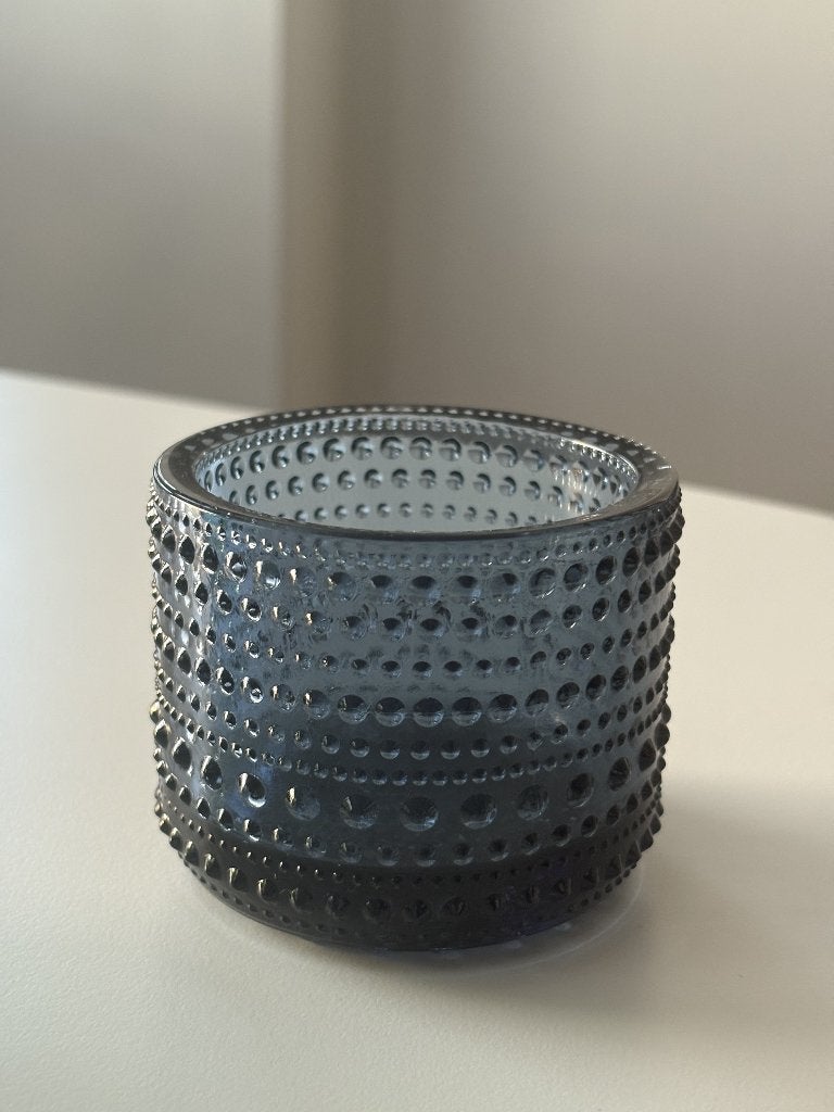 Waxinelicht/ Sfeerlicht Kastehelmi 64mm "Rain" van IIttala, Blauw, Waxinelichthouder, Ophalen of Verzenden, 6 cm
