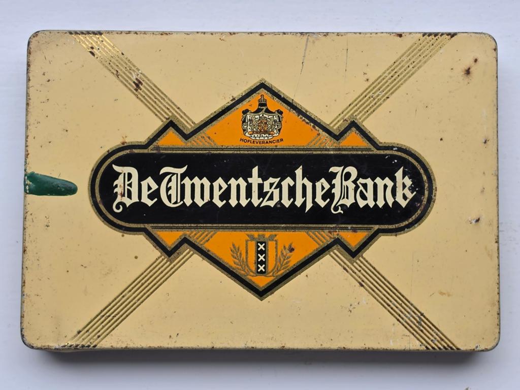 De Twentsche Bank Utrecht sigaren blik, Ophalen of Verzenden, Gebruikt, Overige
