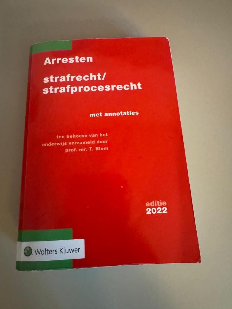 Arresten strafrecht/strafprocerecht editie 2022, Ophalen of Verzenden, Gelezen, Overige niveaus