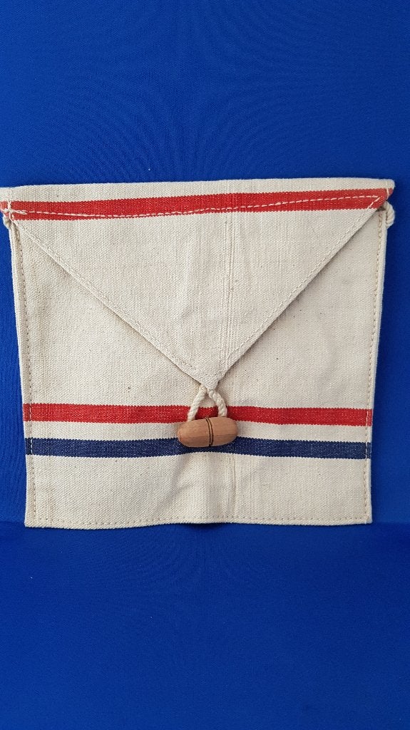 Handtasje van postzak, PTT Post zak, 18x19 cm. (3) 7A8, Tweedehands verkoop, Tweedehands verkoop, Gebruikt, Ophalen of Verzenden