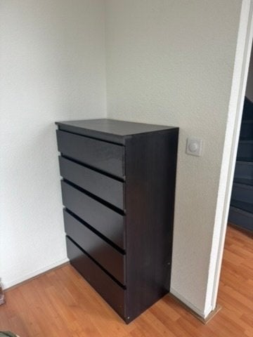 IKEA MALM ladekast / chest of drawers 6 laden zwartbruin, Ophalen, Minder dan 50 cm, Gebruikt, 5 laden of meer