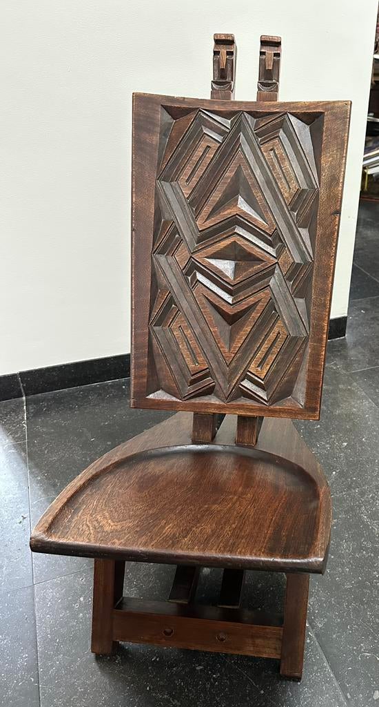 Vintage African Chair Congo stoel hardhout, Antiek en Kunst, Antiek | Meubels | Stoelen en Banken, Ophalen